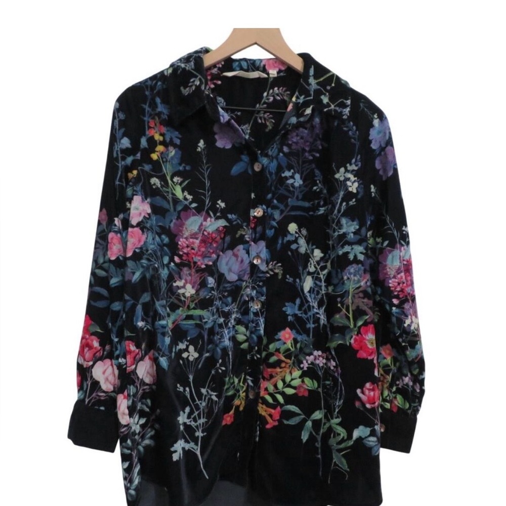 Soft Surroundings Dark Floral Shirt